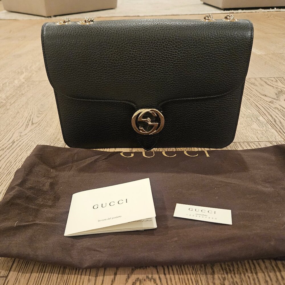 Gucci Flap Bag with Interlocking GG